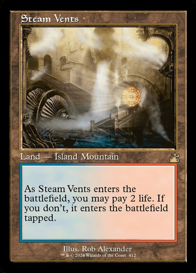 MTG Steam Vents - Retro Frame, NM-Mint, English Ravnica Remastered