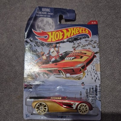 Hotwheels saber 2/5 Christmas Rare Holiday Hot Rods 1/5334 Mattel 2011 in box