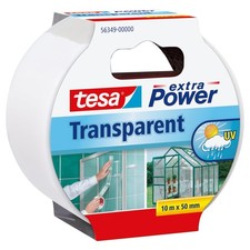 Image of tesa extra Power Transparent Adhesive Tape - 10 m x 50 mm (Pack of 1), Clear