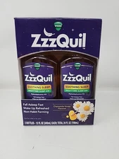 Vicks ZzzQuil Nighttime Sleep Aid Liquid Diphenhydramine 50mg Chamomile 12/25 