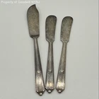 Reed & Barton Sterling Silver Butter Knife Set 3 Piece Art Deco Pattern