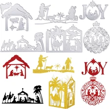 6 Pieces Nativity Christmas Dies Cutting Metal Craft Die Cuts Assorted Crafting 