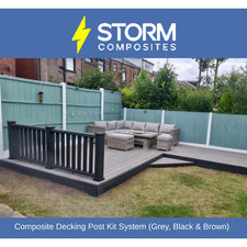 Composite Decking Post Kit System (Grey, Black & Brown)