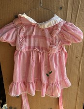 All Pink Vintage Toddler Dress with Tulips Girls