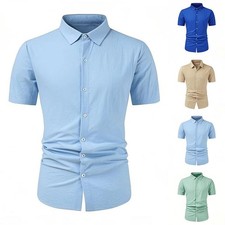 Camicia uomo elegante design manica corta per attività aziendali e ufficio