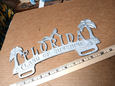 Cast Aluminum License Plate Topper - Florida - Land Of Sunshine Cast Aluminum License Plate Topper - Florida - Land Of Sunshine