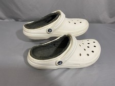 CROCS Zoccolo Unisex Classico Foderato Fuzzy Bianco Uomo 8, Donna 10