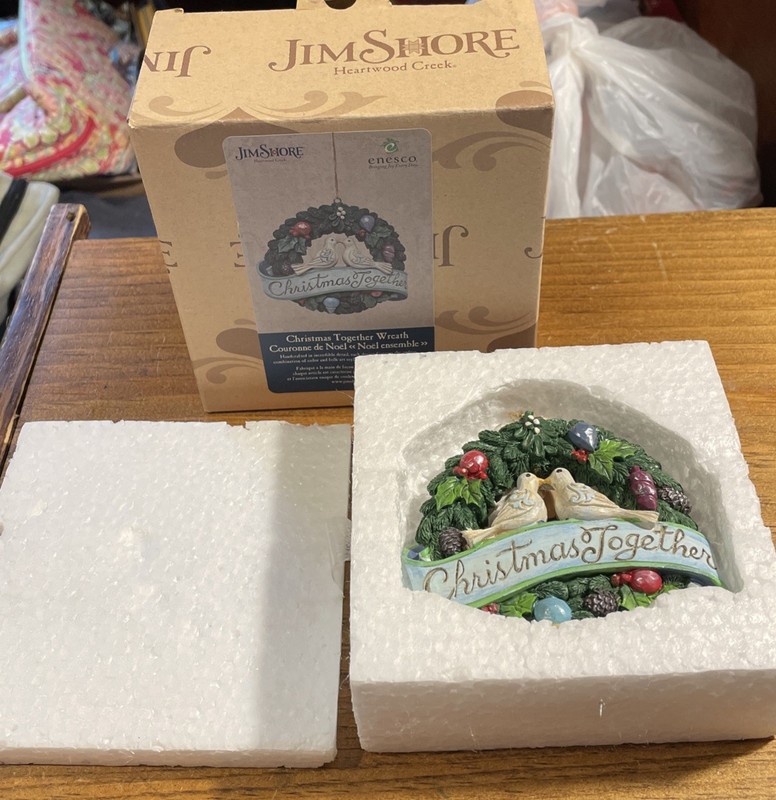 Jim Shore Heartwood Author Creek Christmas Together Wreath Ornament In Box