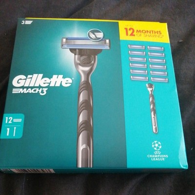 Gillette Mach3 12 Monate Rasierer Patronen Ersatz + Griff Neu in OVP 100% Original