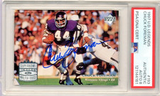 CHUCK FOREMAN 1997 UPPER DECK LEGENDs CARD #193 MINNESOTA VIKINGS PSA 8 AUTO
