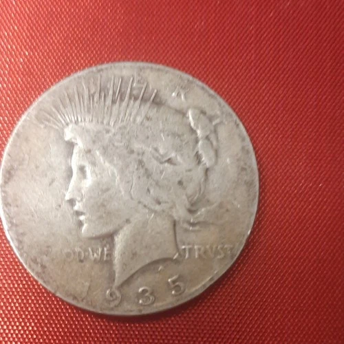 1935 Peace Dollar $1 Silver Coin Circulated 0.9 Fineness Uncertified Collectible