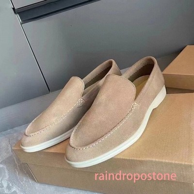 Men's British Style Suede Business Loafers Lightweight Slip on Comfort Shoes