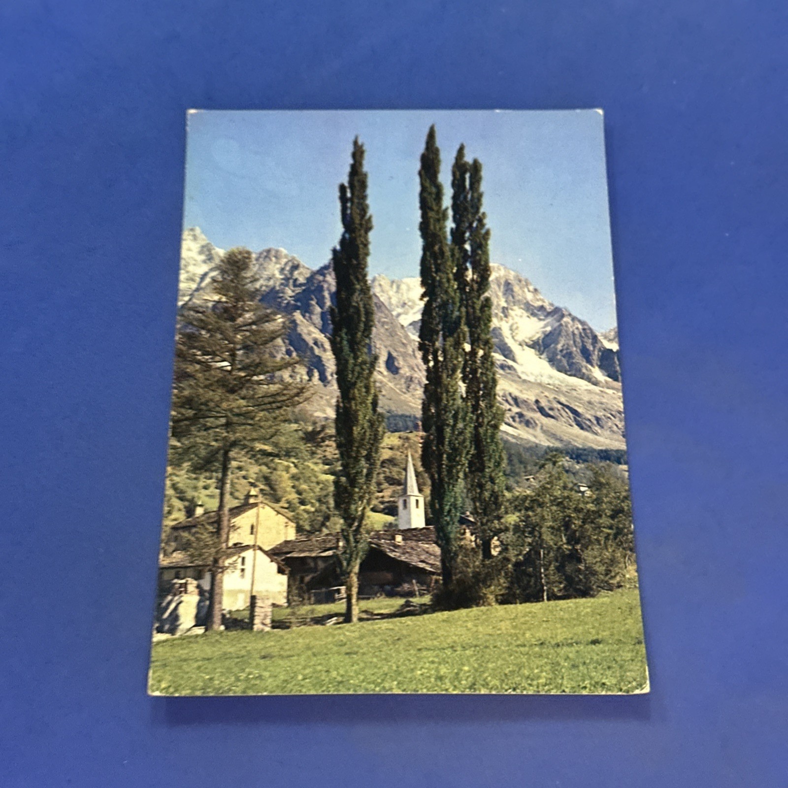 ENTREVES COURMAYEUR SFONDO GRANDES JORASSES - CARTOLINA A COLORI