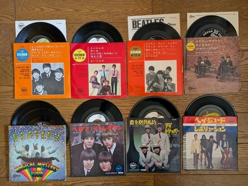 THE BEATLES (& Solo) Lot of 32 Japan EP + 7" Single Collection incl. 1 RED WAX