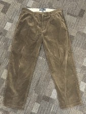 Vintage Polo Ralph Lauren Brown Corduroy Andrew Pants Mens 36x30 Pleated Front
