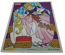 Vintage Playskool Disney Wooden Puzzle Sleeping Beauty 1997