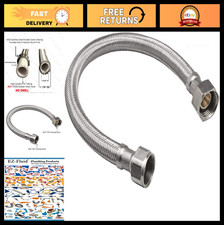 15" Braided Stainless Steel Water Heater Connector, 3/4" FIP, Flexible Pipe Fitt