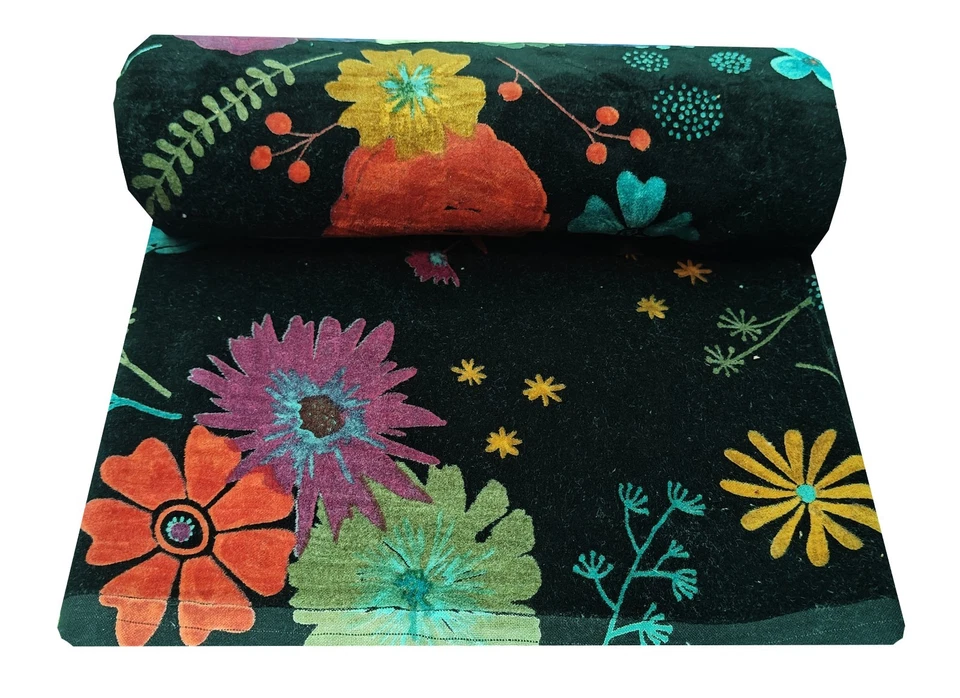 Luxury Indian Soft Velvet Fabric Upholstery Dressmaking Sewing Floral Boho By Yd - Image 4 of 4