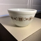 Vtg Pyrex Town & Country Brown Print 5.5" Small Mixing Bowl 401  1.5 Pnt Antique