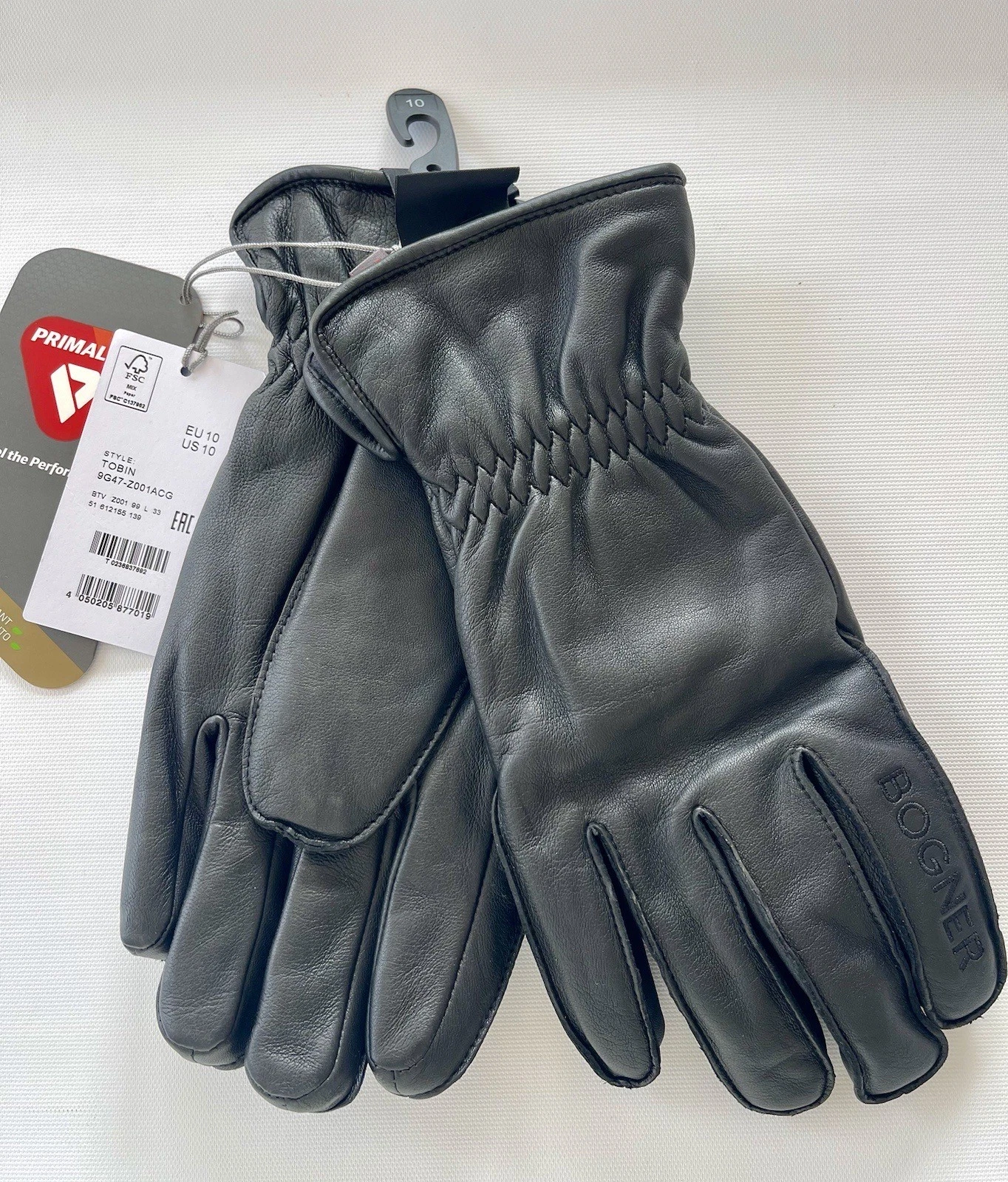 NEW BOGNER Men’s Tobin Lambskin Black Leather Gloves SZ US L/ EU XL 10 NWT