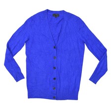J.Crew Blue Cashmere Blend Button Cardigan XS Long Slevee V Neck Solid