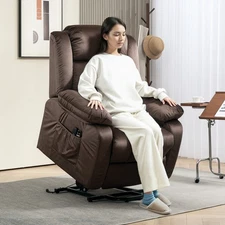Power Lift Recliner Chair with Massage, Electric Lift Chair, Brown