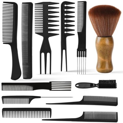Set de 12 Piezas Peines y Brochas Corte de Pelo Profesional Barberia Estilista