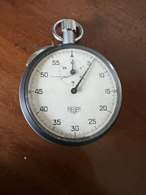 Heuer 7 Jewel Pocket Stop Watch Cal 7700 Tag Heuer Good Working Order - Image 1 of 4