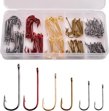 Crappie Panfish Fishing Hooks Aberdeen Hook Set,150Pcs Fishing Hooks Long Shank
