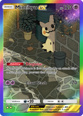Pokemon Pocket TCG Card 2 Star Full Art Rainbow Mimikyu EX Fantastical  DIGITAL