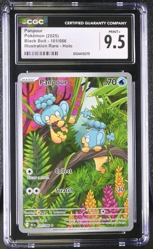 Pokemon Panpour Black Bolt Illustration Rare #101/086 CGC 9.5 Gem Mint