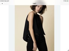 IRO GARTOL Black sleeveless asymmetric hem TO...
