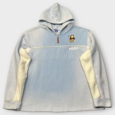Disney Winnie The Pooh Pullover Hoodie Womens Large Blue Fleece Embroidered Y2K