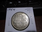 1954 - Silver - Canadian half dollar - Canada 50 cents