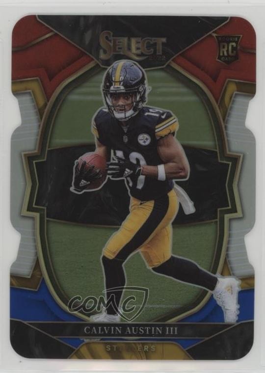 2022 Panini Select Concourse Red & Blue Prizm Die-Cut Calvin Austin III #65 1m8b