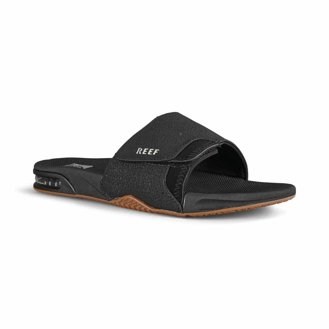 Reef Fanning Slide Sandals - Black/Silver