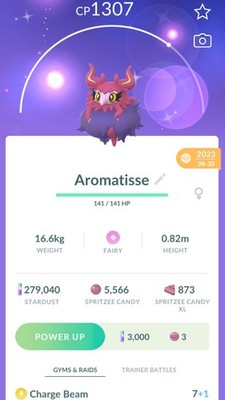  POKEMON GO - Shiny Aromatisse *Registered/Ultra Friends* 