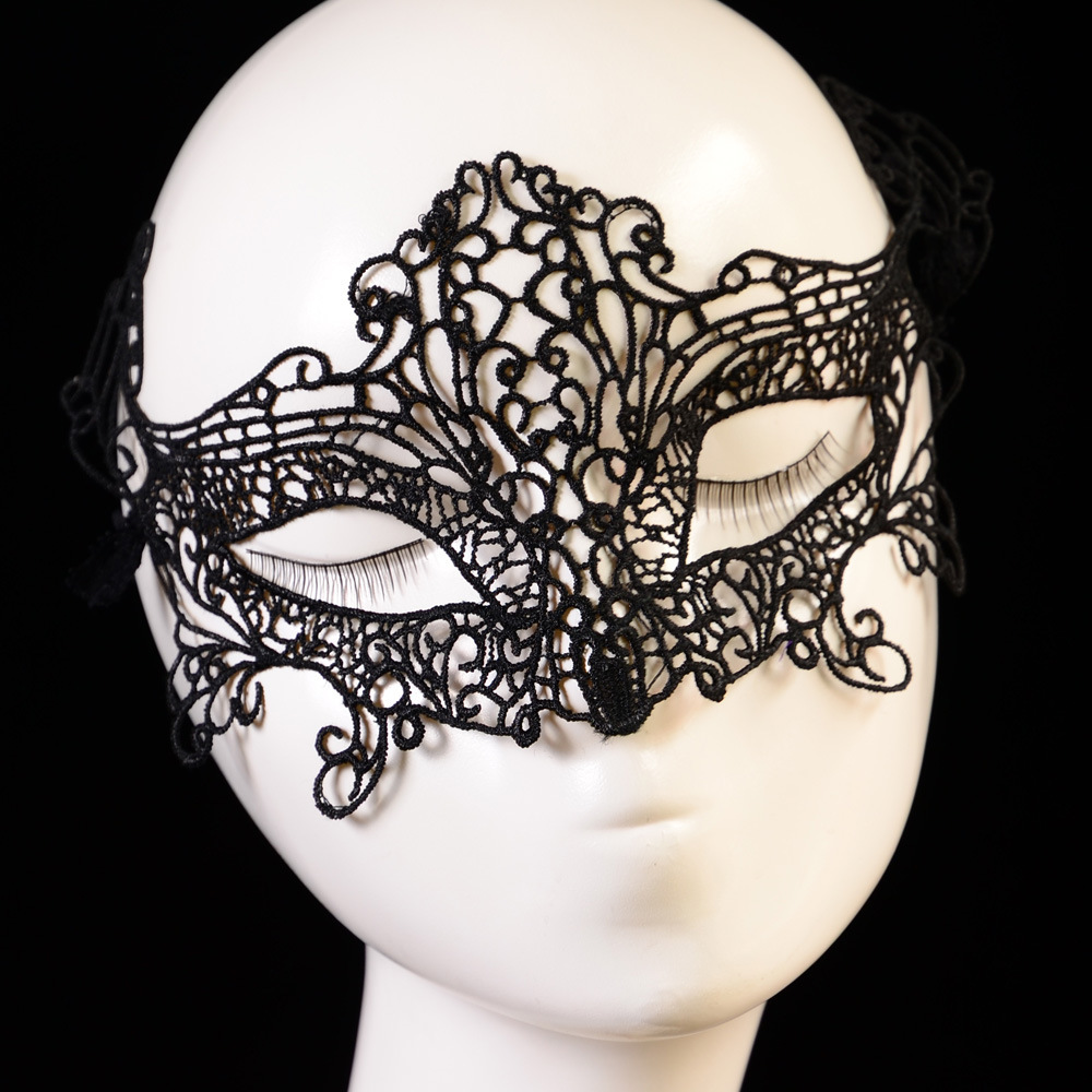 Eye Mask Sexy Lace Venetian Masquerade Halloween Party Fancy Dress Costume Black-image