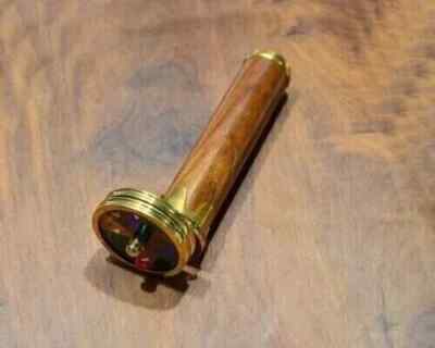 Vintage Brass & Wood Kaleidoscope Gilbert & Sons Handmade Nautical Child Gift