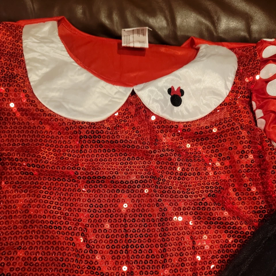 Camisa Disney Minnie Mouse Manga Larga Lentejuelas Terciopelo Halloween Extra Grande XL Foto 3 de 4