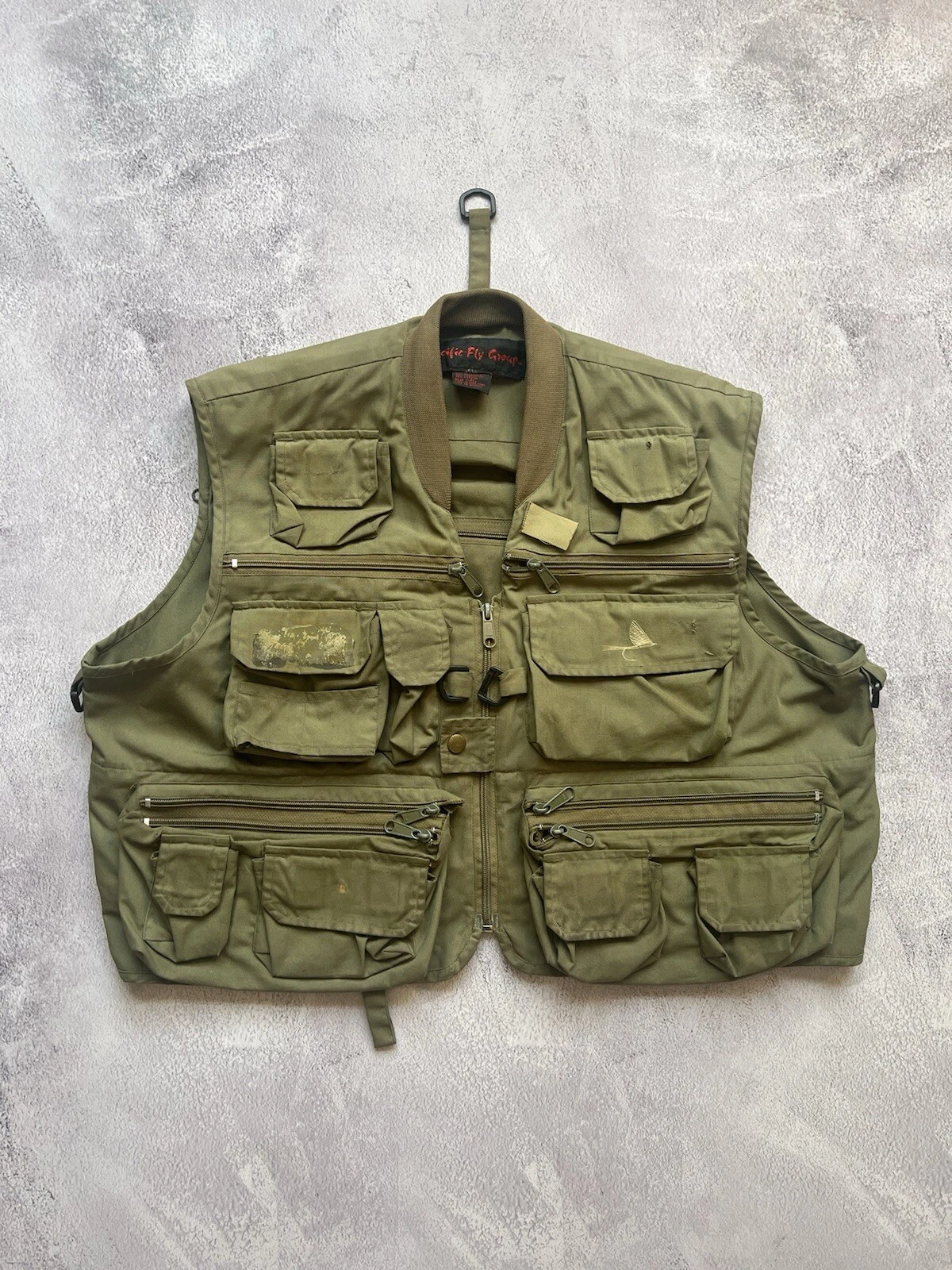 Pacific Fly Group Vintage Fly Fishing Multi Pocket Vest Size:L