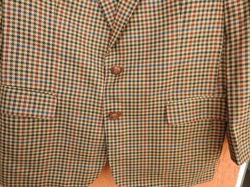 DAKS London Blazer Jacket Pin Checked Wool Great Britain Vintage (EU54, US44) - Picture 3 of 11