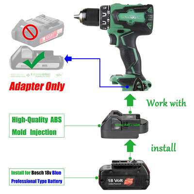 Adapter for Bosch 18v Blue Professional Battery To Use for Metabo HPT 18v Tools