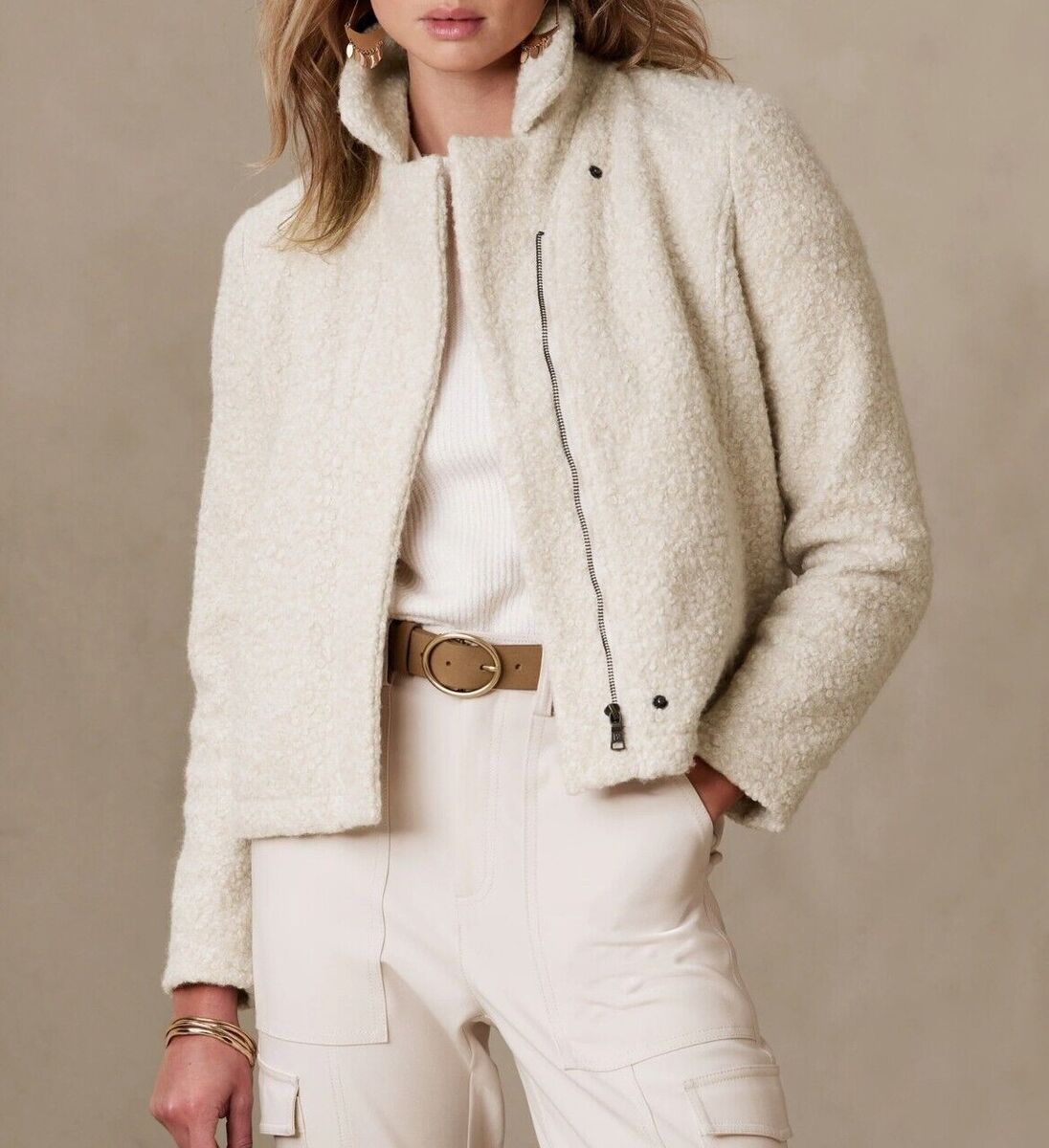 BANANA REPUBLIC Boucle Sherpa Moto Jacket #50200-9 | eBay BANANA REPUBLIC Boucle Sherpa Moto Jacket #50200-9 | eBay