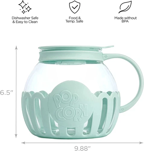 Ecolution Patented Micro-Pop Microwave Popcorn Popper with Temperature Safe Glas