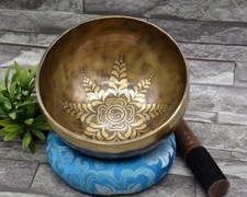7 inch flower carved singing bowl - Handcrafted singing bowls chakra Bowls