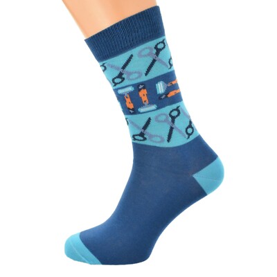 Friseur Friseur Rasierer und Schere gewebtes Design Herren Socken X6HL042