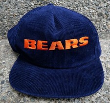 Vintage Chicago Bears Blue Corduroy New Snapback Cap Walter Payton 1985