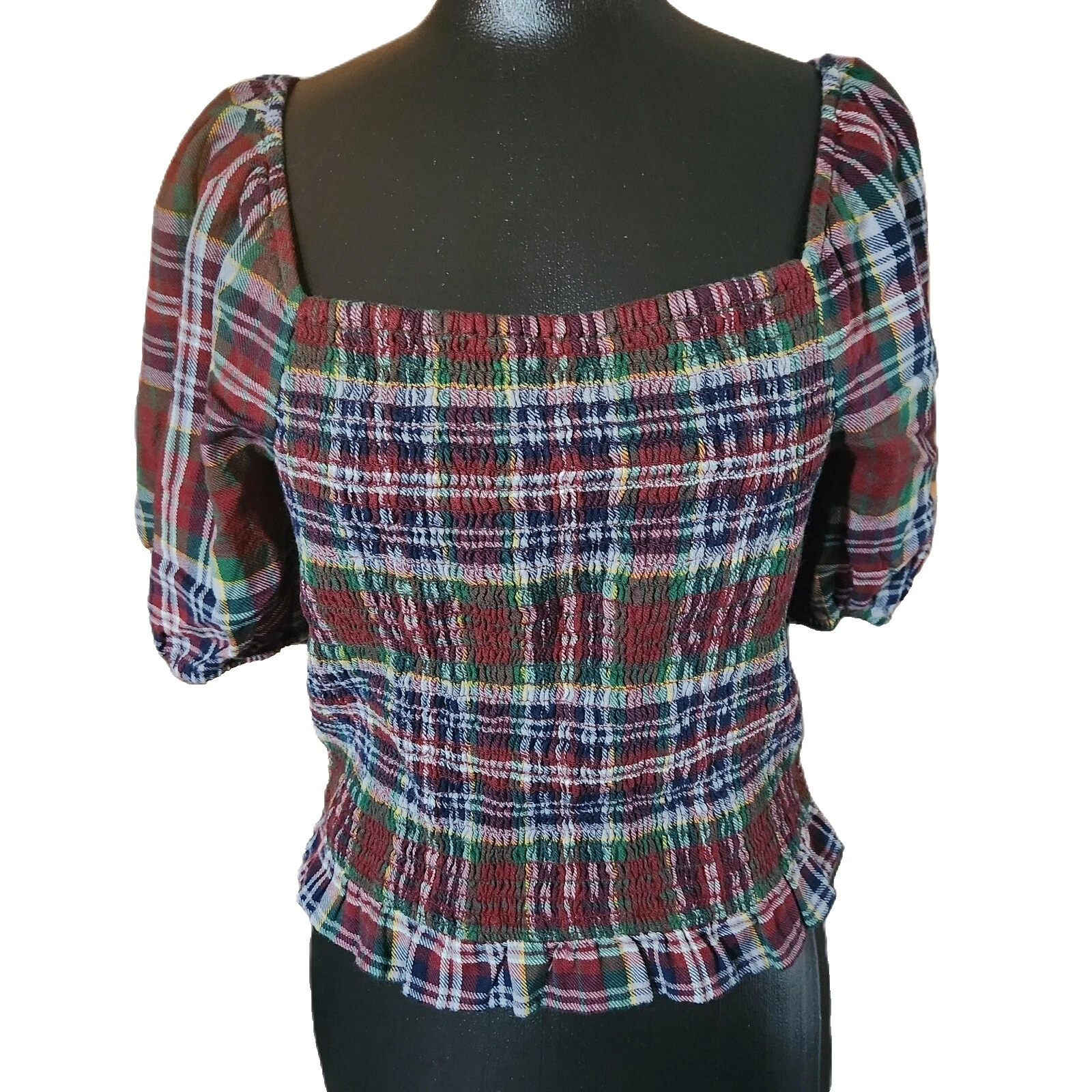 American Eagle Outfitters Plaid Casual Tops for Women
