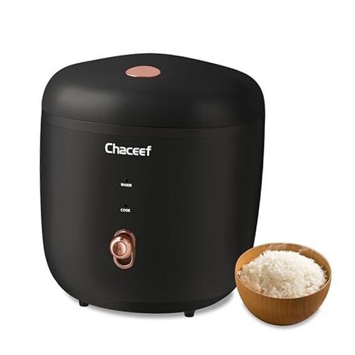 Mini Rice Cooker 2-Cups Uncooked Small Rice Cooker with Non 1.2L D(Black) - 第 1/7 張圖片
